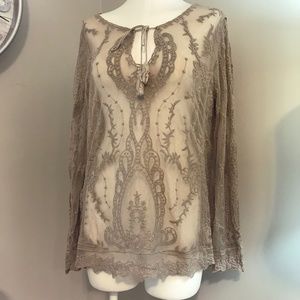 Katie todd embroidered mesh cover up top